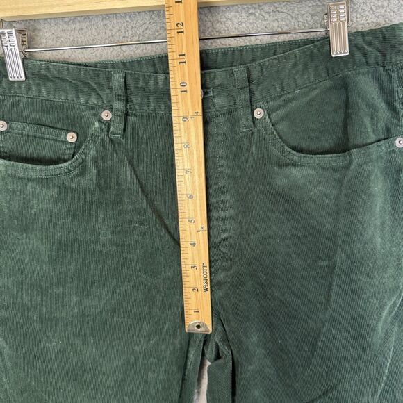 S Bonobos Pants Mens 35x32 Green Corduroy Flat Front Slim Fit Straight Leg - Picture 6 of 11